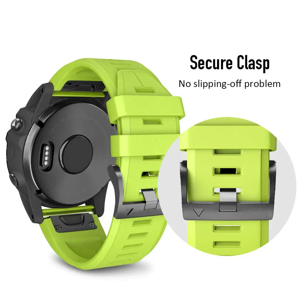 BOX W аксессуары для Garmin Fenix 5X Plus 26 мм силиконовый быстросъемный ремешок часов
