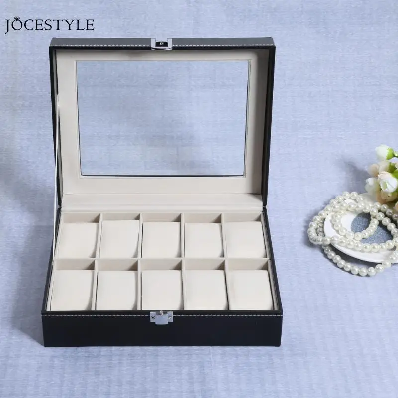 2/6/10 Grids PU Leather Watch Box Clock Watches Jewelry Storage Boxes for Professional Holder Organizer Case Display