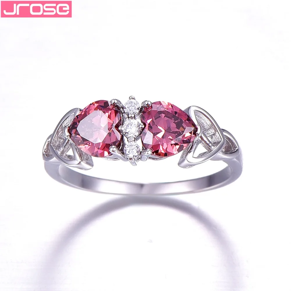 Jrose Heart Спессартин Гранат 5.8CT кольцо из стерлингового серебра 925 пробы обручальные