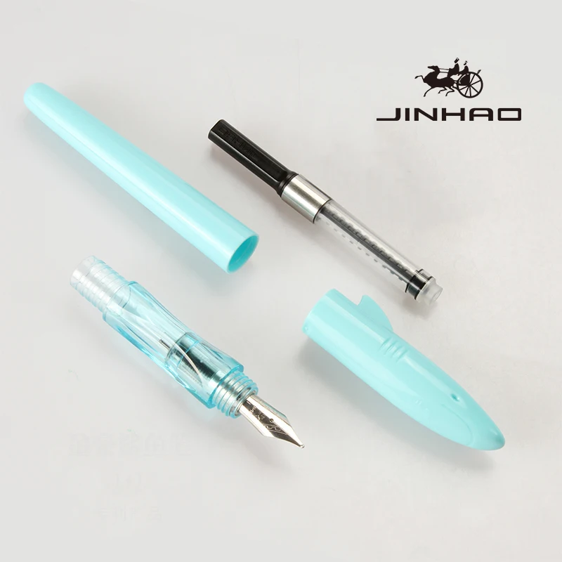 Jinhao Акула перьевые ручки 0,38 мм каллиграфия ручка чернила Pluma студент канцелярские Caneta Tinteiro Fuente Stylo Плюм настроить