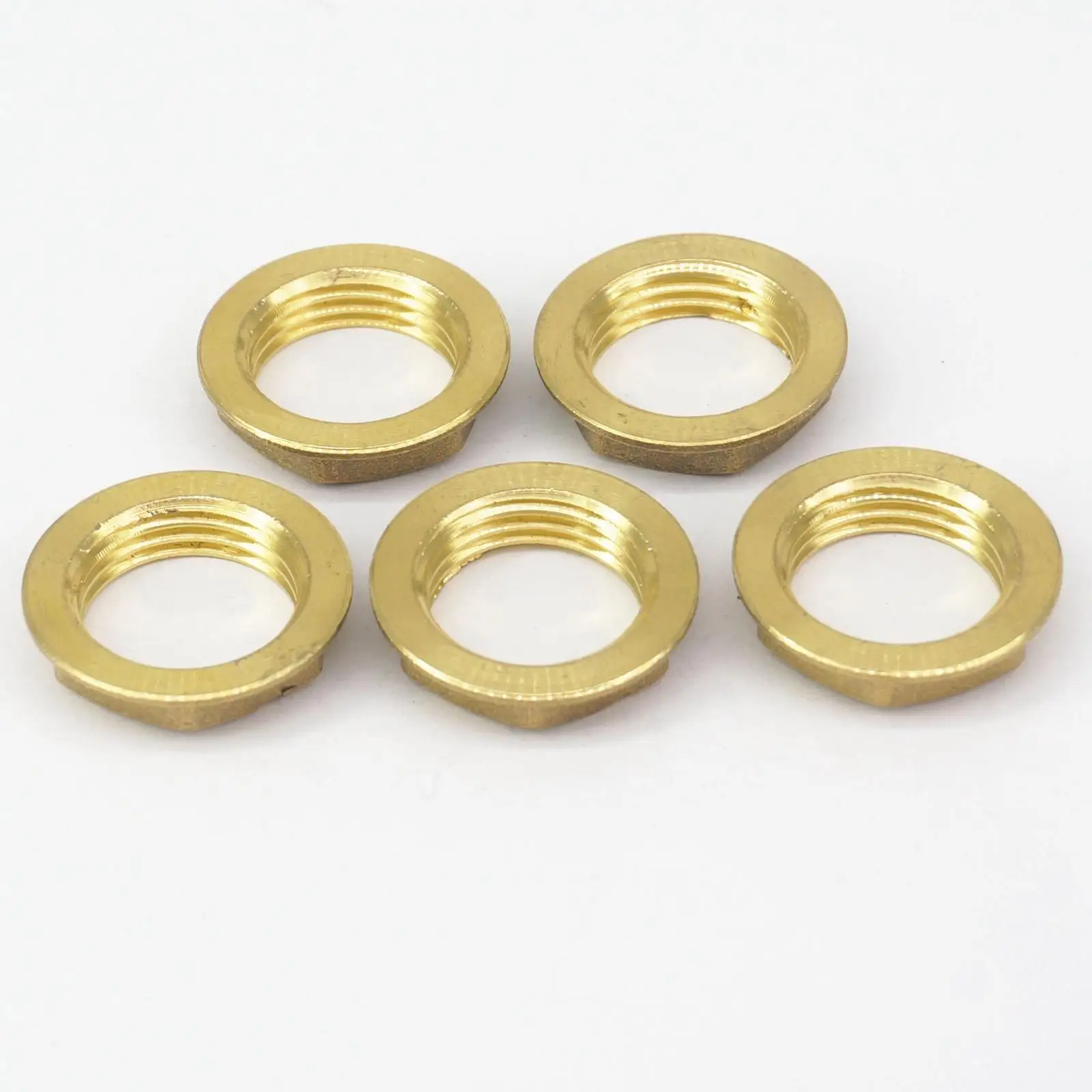 Лот 5 латунных труб фитинг шестигранные стопорные гайки с фланцем 1/2 дюйма