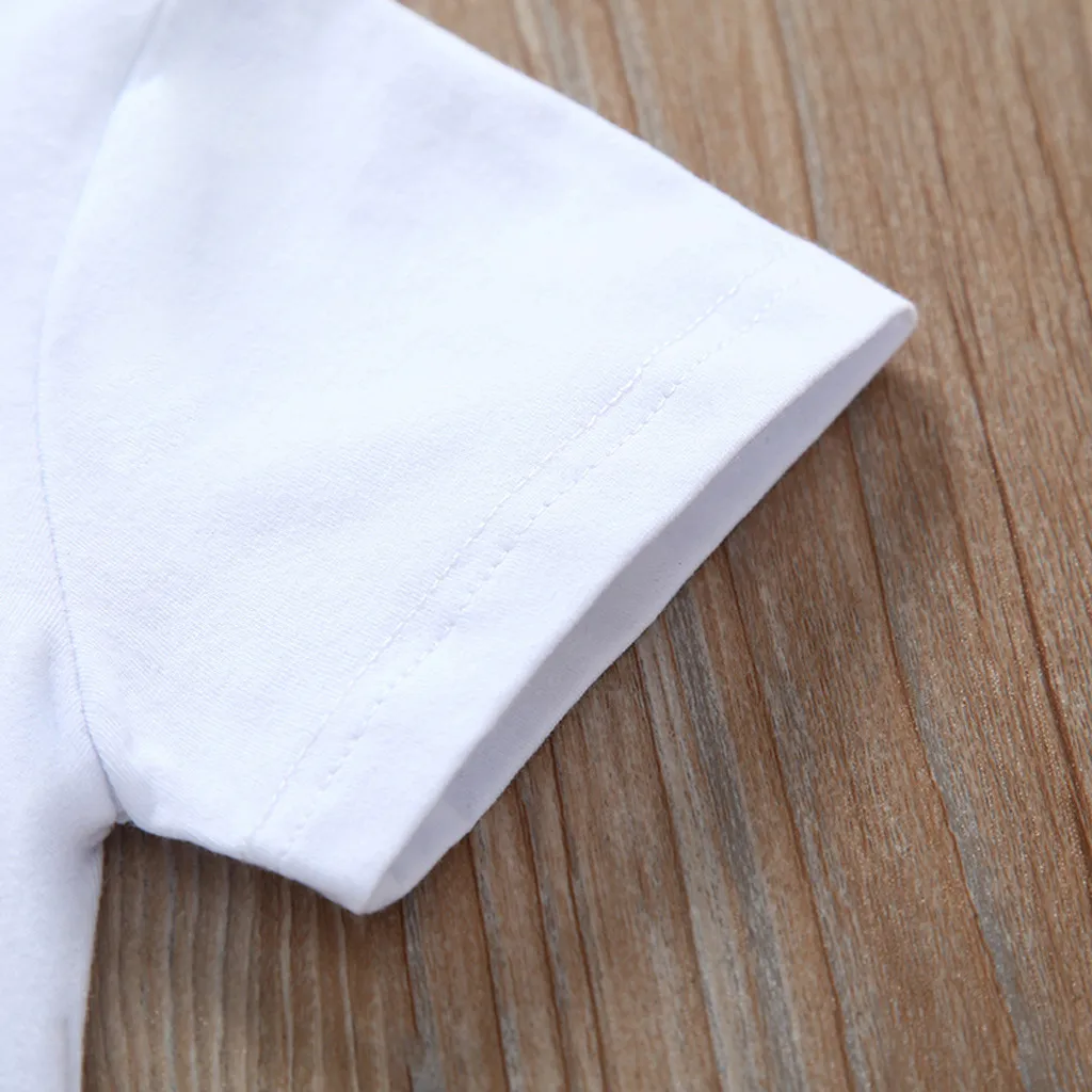 Комплект из футболки и для маленьких девочек мальчиков хлопковая футболка #