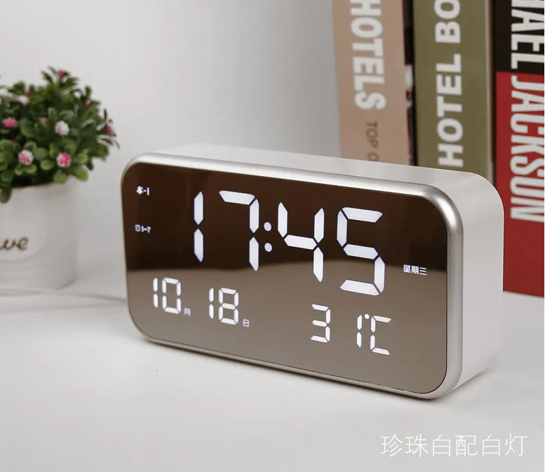 Светодиодный музыкальный будильник цифровые часы цифровой 12/24 часов 25