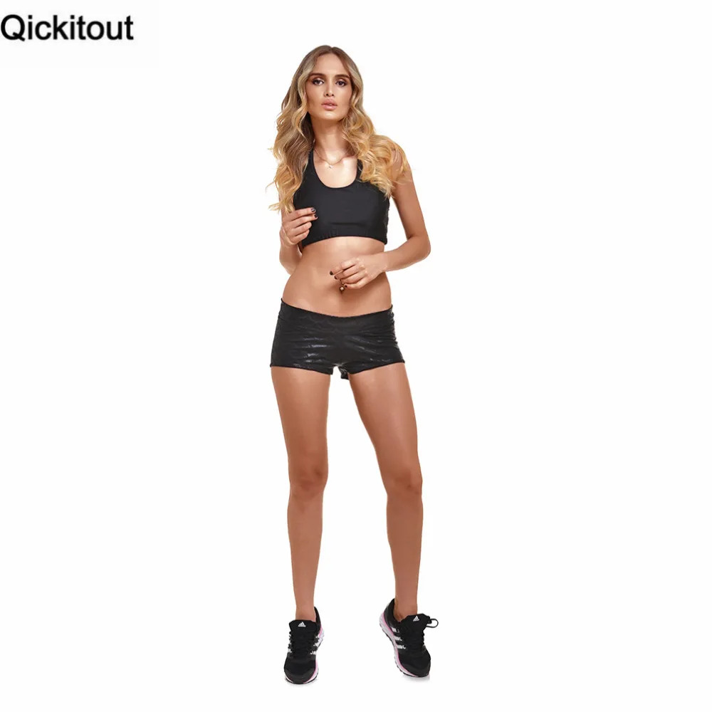 Шорты Qickitout 2016 оптовая продажа Новые женские модные эластичные шорты черные