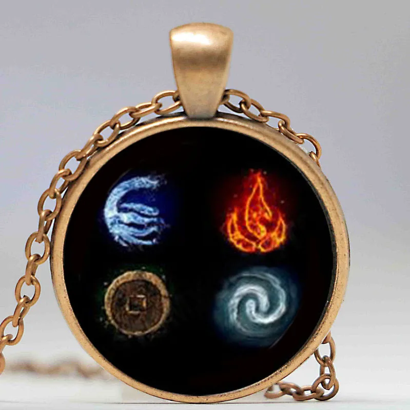 4 Мультфильм Аватар Последний Airbender стеклянный купол кулон ожерелье DIY ручной работы модные ювелирные аксессуары винтажный подарок для мужчин - Окраска металла: 4