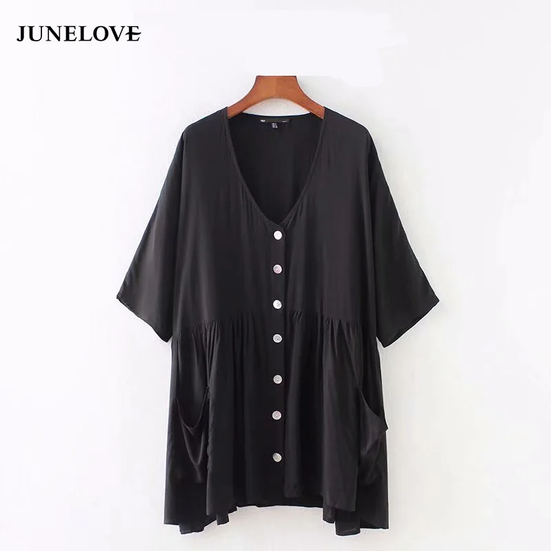 Женское винтажное мини платье с v образным вырезом и плиссированными пуговицами