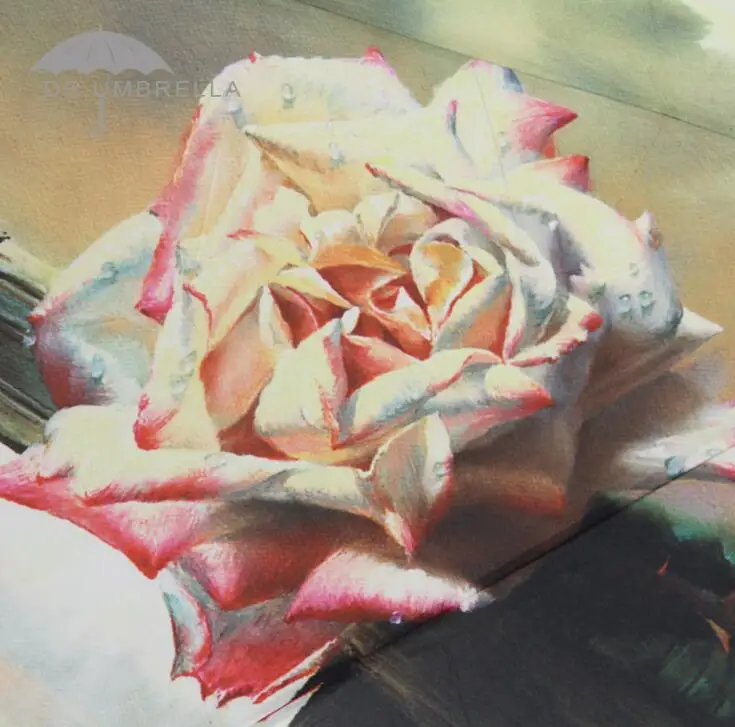 Черное покрытие Роза картина маслом зонтик Романтический три складной