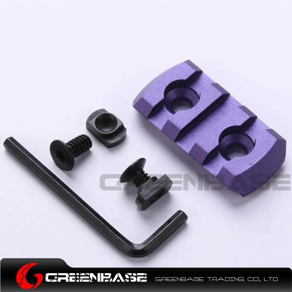 Purple Greenbase ультратонкий 3 слота MLOK рельсовая секция AR15 M4 M16 M-lok Handguard 20 мм Пикатинни AdapterTactical Rail Base mount - Цвет: Purple