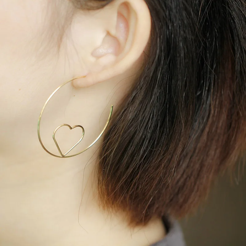 cool New Fashion jewelry classic hollow heart stud earrings best gift for girl wholesale E376 | Украшения и аксессуары