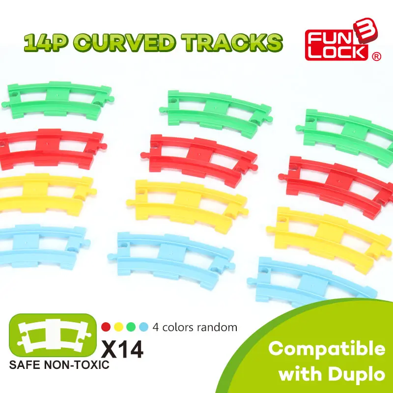 Детский конструктор Funlock Duplo трек на поезде круглая железная дорога развивающие