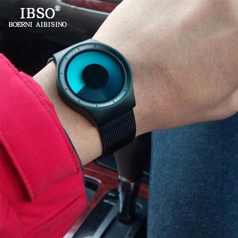 Бренд IBSO модные креативные мужские наручные часы 2021 ремешок из нержавеющей стали