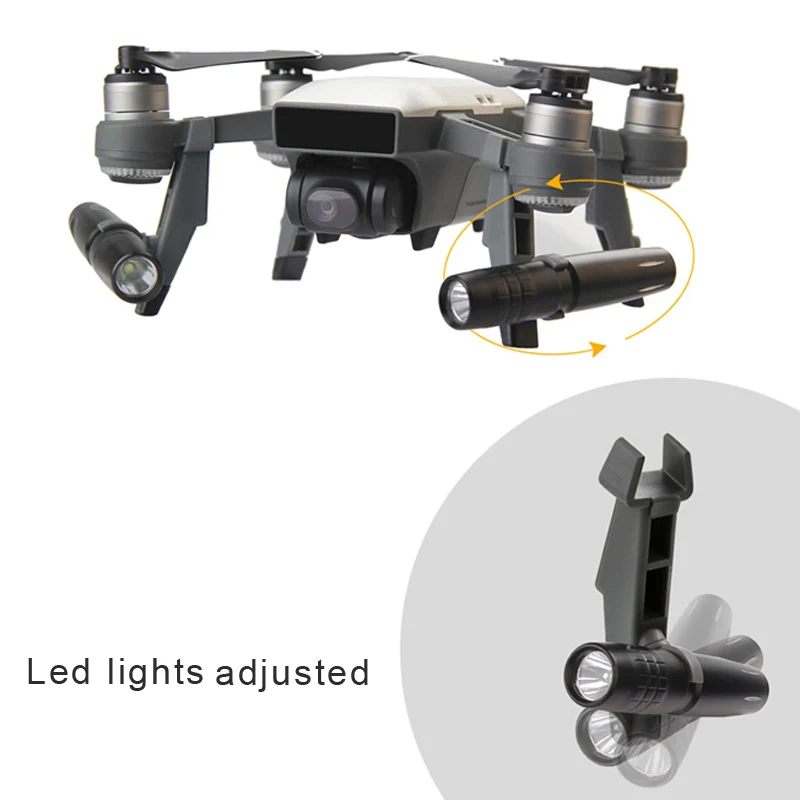 Для DJI Spark 4 шт. Расширенная посадочная Шестерня + 2 комплект светодиодных фар