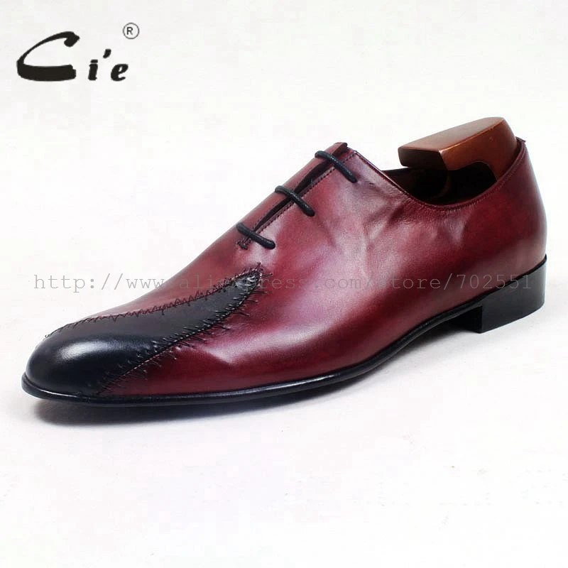 cie round toe wine black mixed colors patches shoe100%genuine calf leather outsole blake craft breathable men shoe ox514 | Обувь