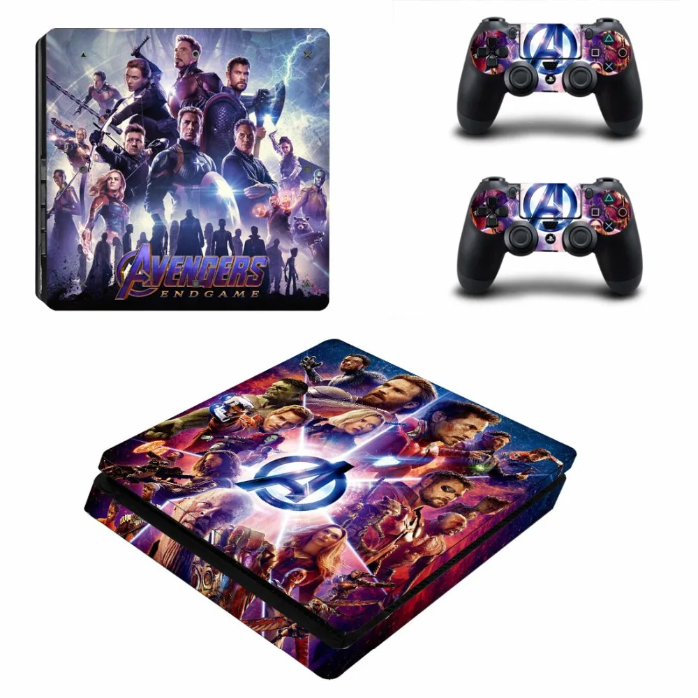 Мстители: Endgame PS4 Slim sticker s кожа для sony Playstation 4 Slim PS 4 Slim консоль и контроллер Skins Vinilo sticker