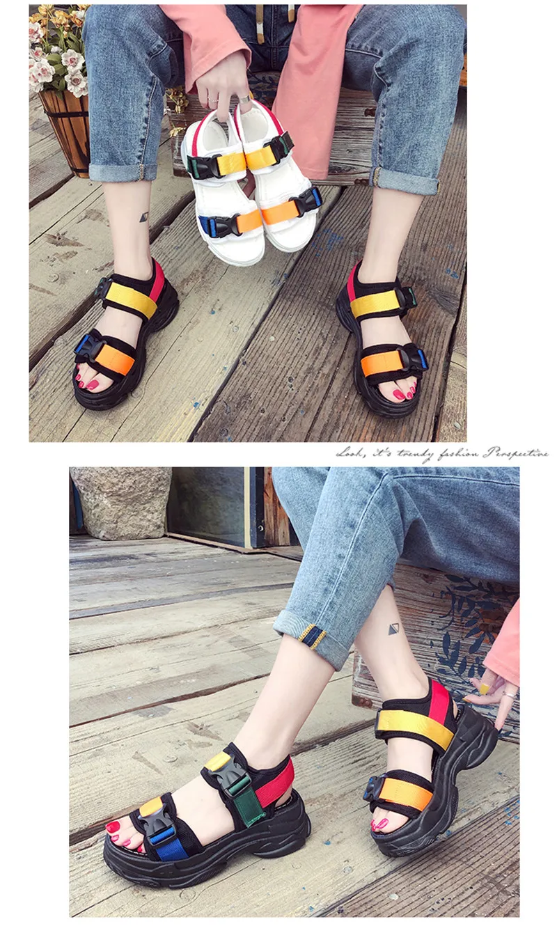 HKJL/ г. Новые модные летние босоножки на платформе женские модные спортивные сандалии на толстой нескользящей подошве женская обувь, A482