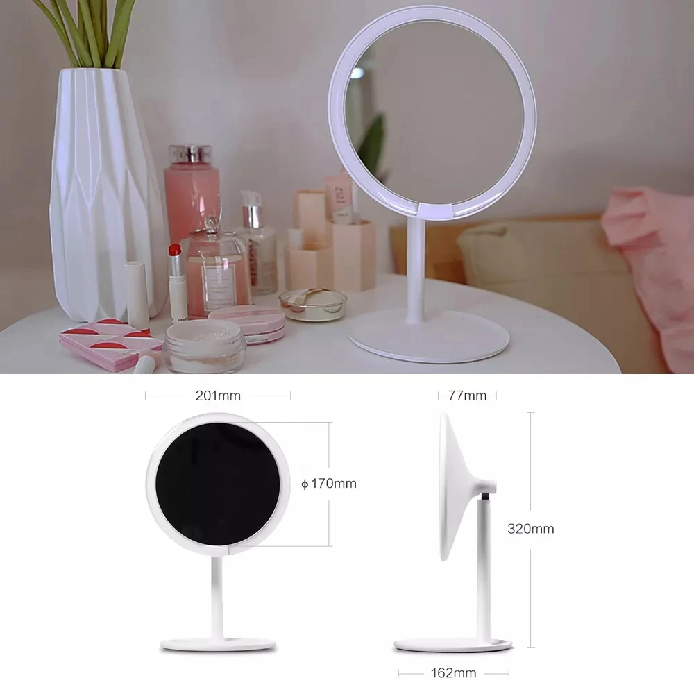 Зеркальный ночник Xiaomi AMIRO HD с регулируемой яркостью и регулируемой яркостью, устойчивый Дневной светильник, косметический зеркальный светильник для макияжа