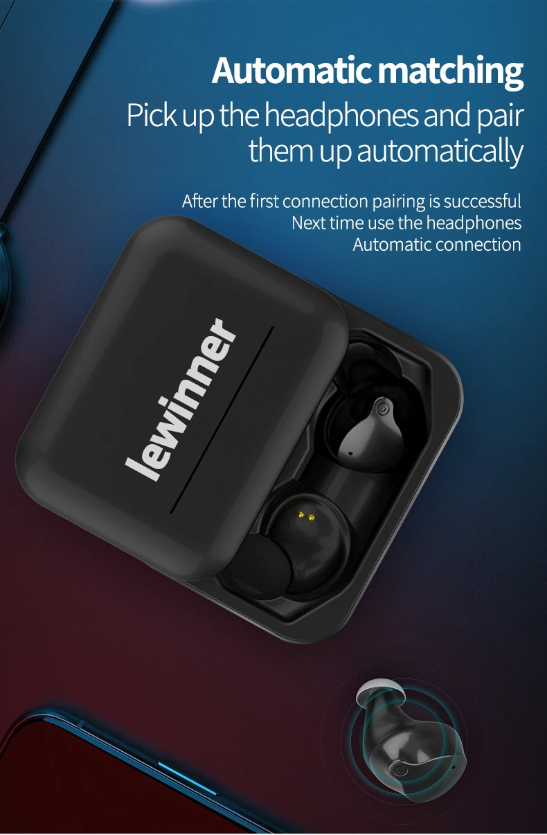 Lewinner V10 Беспроводной наушники-вкладыши TWS Bluetooth 5,0 наушники 3D стерео Hi-Fi спортивные наушники-капельки дляимузыка гарнитура Bluetooth с зарядным устройством