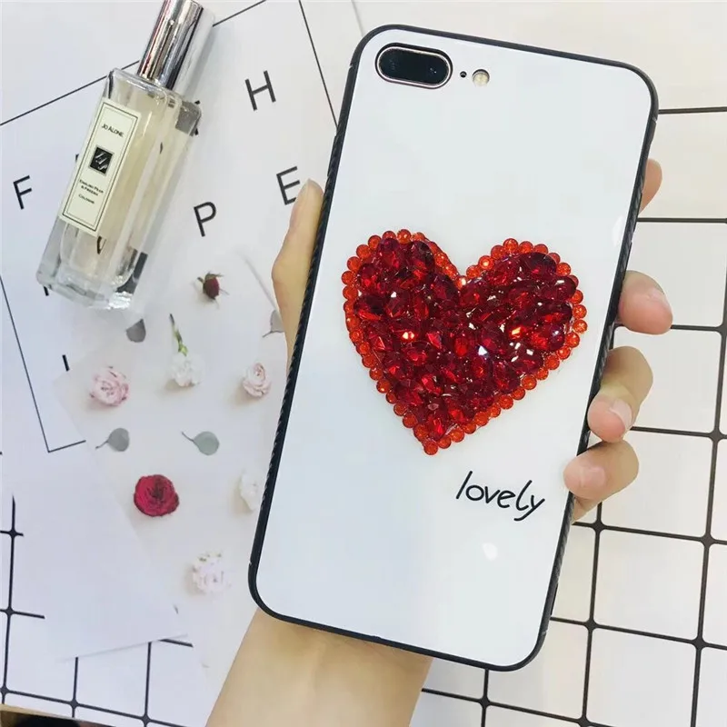 Marchcover для iPhone XS MAX XR X 8 7 6S 6 Plus Роскошные блестящие стразы в форме сердца любовь