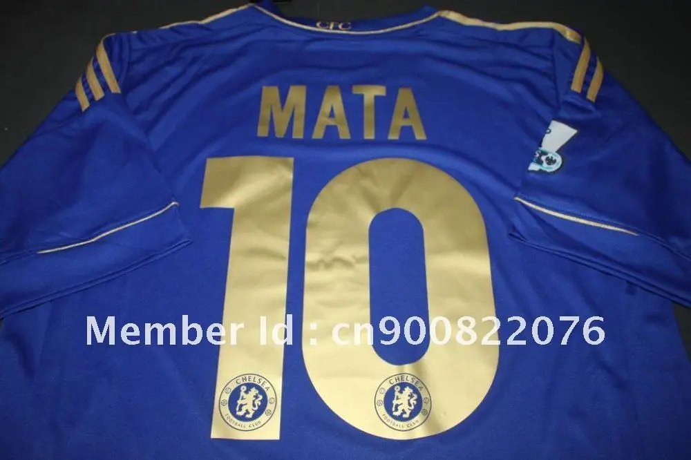 12-13 CHELSEA UCL HOME JERSEY #10 JUAN MATA SOCCER IN BLUE(UCL GOLDEN PRINTING) | Спорт и развлечения