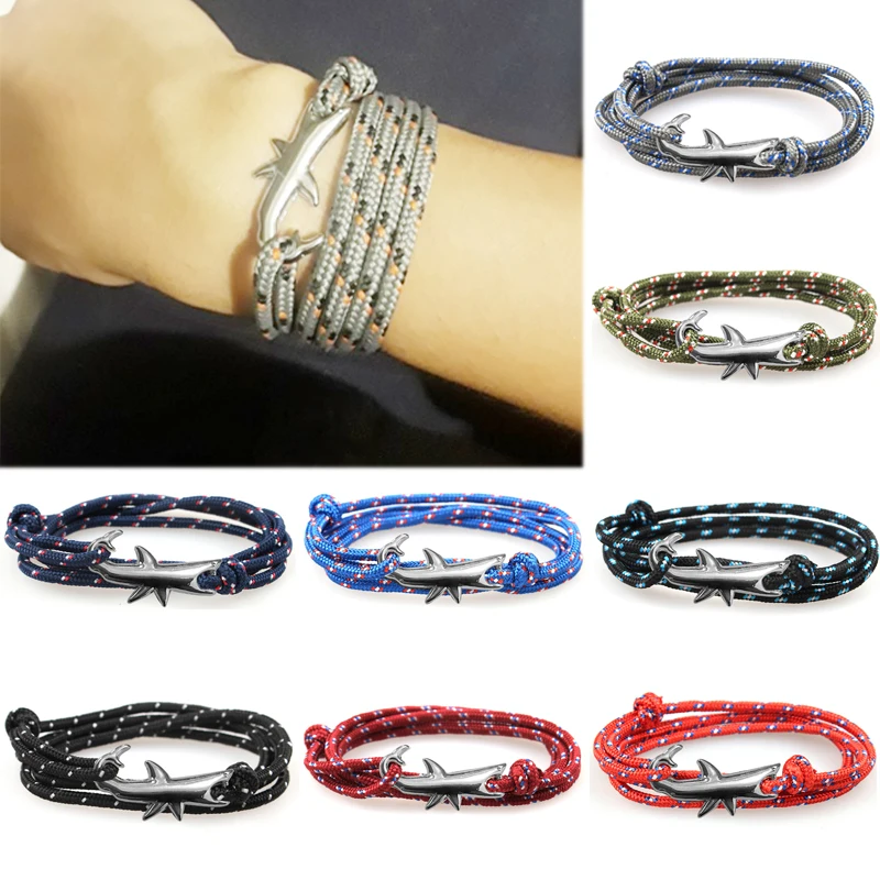 

Shark Adjustable High Quality Exquesite Rope Women 1PC Beautiful 2019 New Arrival Candy Color Bracelet Gifts 15 Colors Party Men