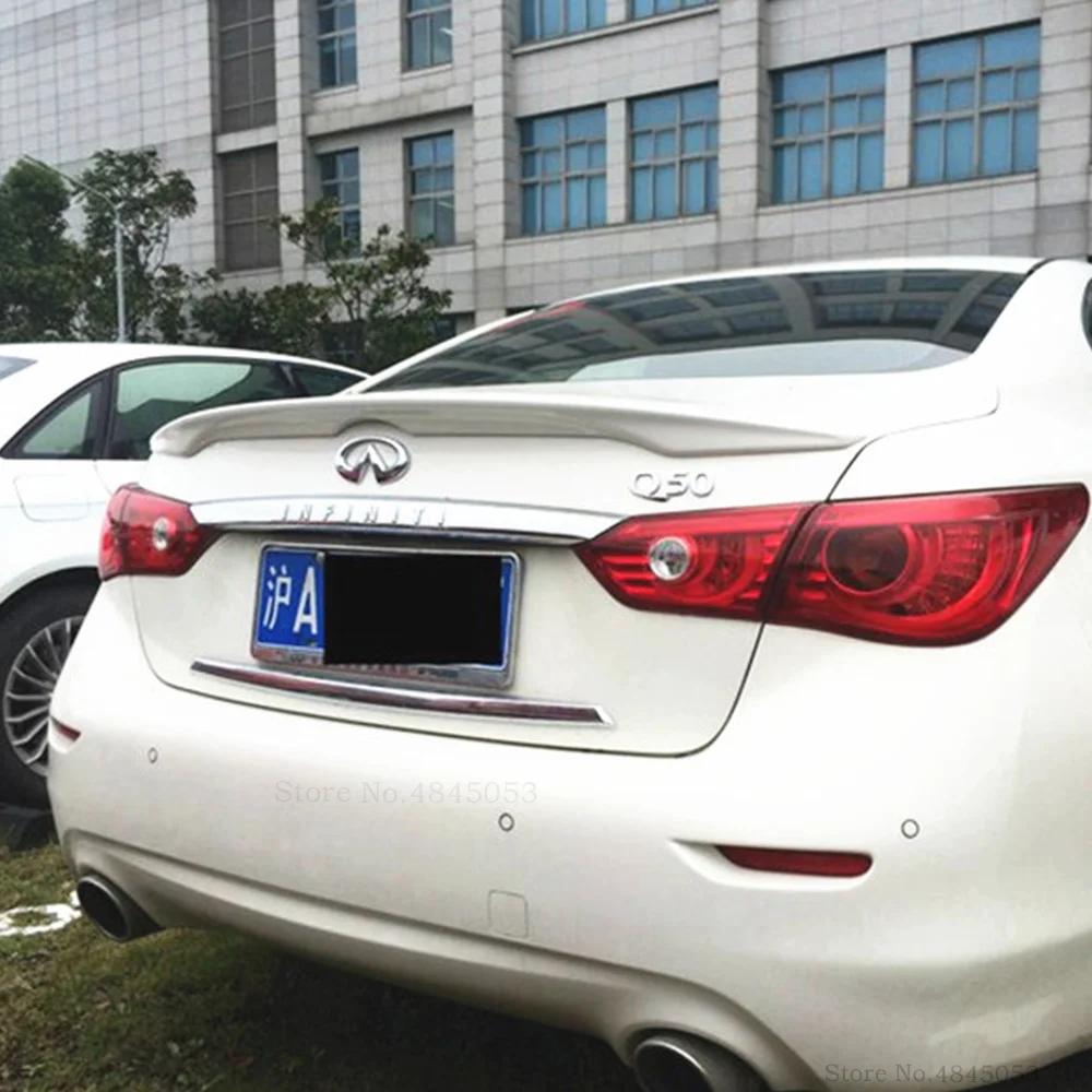 Для Infiniti Q50 Q50L 2014 2015 2016 черный Задний Спойлер ABS пластик Неокрашенный задний