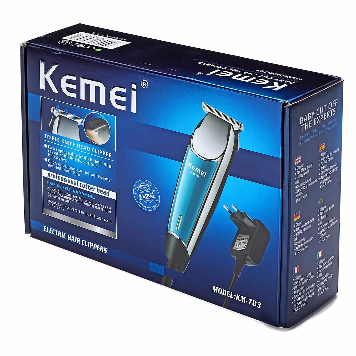 Профессиональная машинка для стрижки волос KEMEI 0 мм перезаряжаемая электрическая машинка для стрижки волос Бритва для стрижки волос парикмахерская стрижка