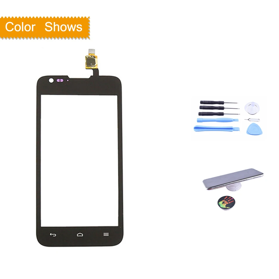 Для huawei Ascend Y550 Y550-L01 Y550-L02 Y550-L03 Сенсорный экран сенсорный Панель Сенсор окрашенные запасные части для Стекло сенсорный Экран без ЖК-дисплей Y 550 - Цвет: black with gift