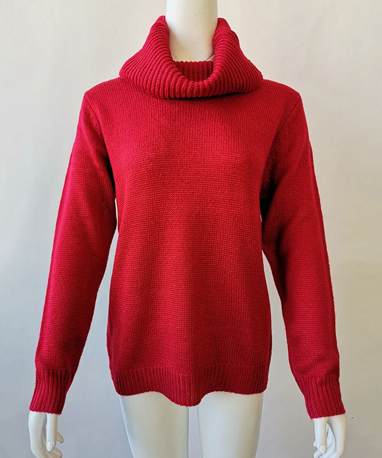 New Turtleneck Women Pullover Sweater Solid Long Sleeve Knitted Jumper Soft Winter Tops Plus Size 5XL | Женская одежда