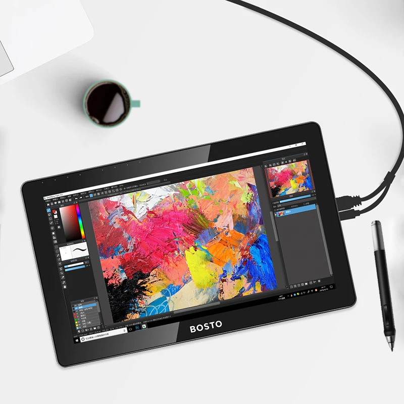 BOSTO KINGTEE 13HDV4 Графика Tablet монитора к DrawTablet монитор Интерактивная ручка Дисплей