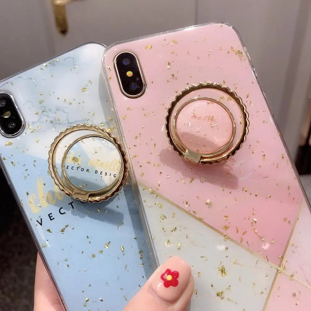Zxtrby простой Блестящий Мягкий чехол для сотового телефона с держателем iphone XS XR XSMax