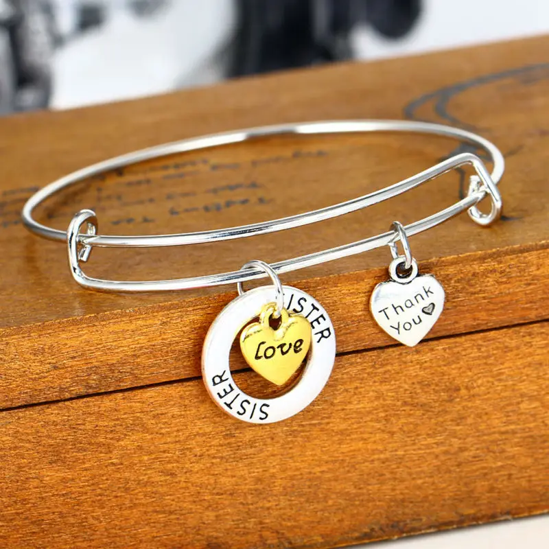 Браслет для дочери с надписью Love Heart Bangle | Украшения и аксессуары
