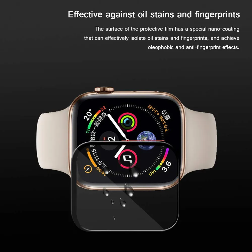 2 упаковки 3D изогнутые края полное покрытие Защитная пленка для iwatch Apple Watch серии 4