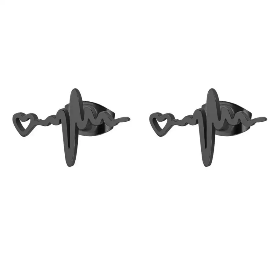 earrings black Jisensp золотые браслеты из нержавеющей стали с животными для женщин, повседневные ювелирные изделия, браслет с бабочкой, женский свадебный подарок - Окраска металла: earrings black