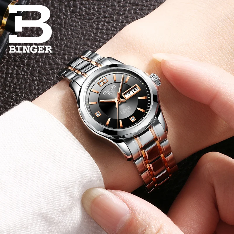 Новые часы Бингер женские роскошные брендовые японские автоматические