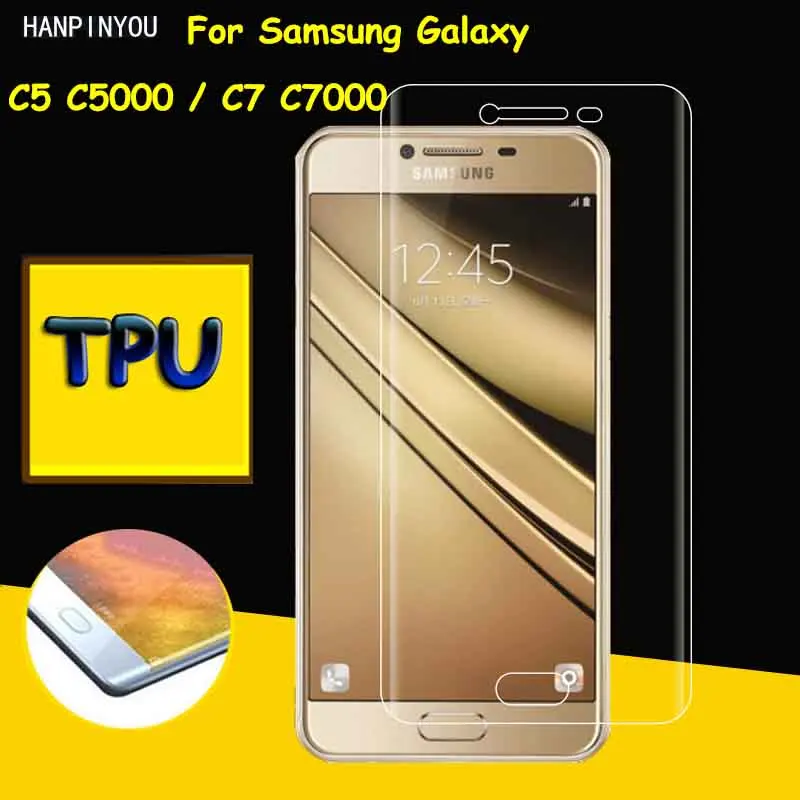 Защитная пленка из мягкого ТПУ для Samsung Galaxy C5 C5000 C7 C7000 полное покрытие изогнутые
