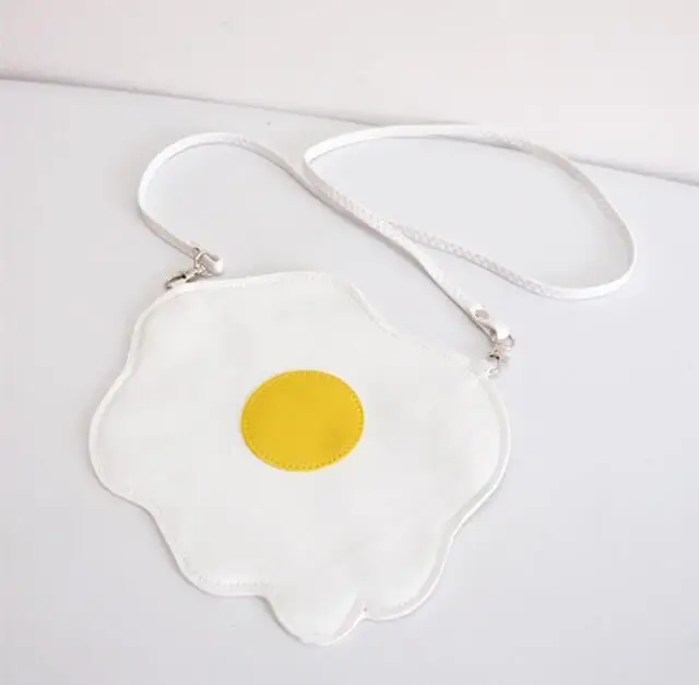 

Custom PU Leather Poached Egg Style Round Pouch Sling Bag Creative Unique Promotional Gifts Bag with Custom Logo Printed