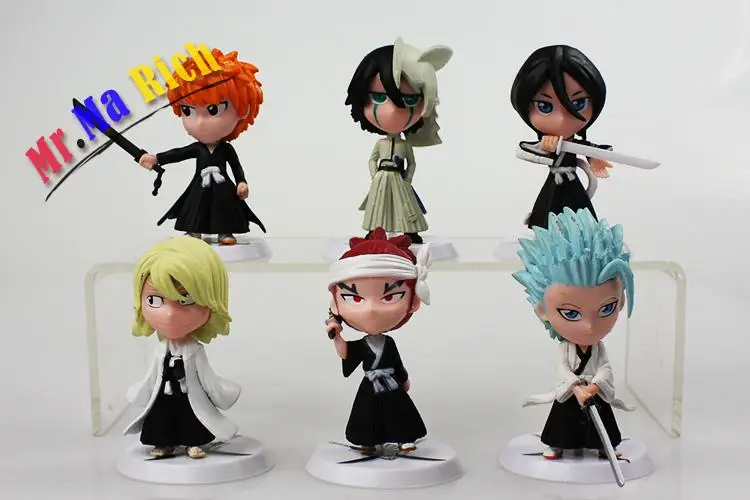 6pcs/lot 7cm Anime Figure Bleach Ichigo Kurosaki Orihime Inoue Pvc Action Model Toys | Figures