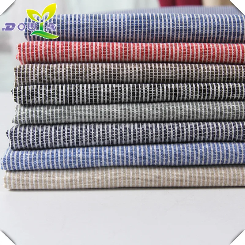 

New small fresh color woven fine striped fabric TC cotton fine striped shirt clothing fabric