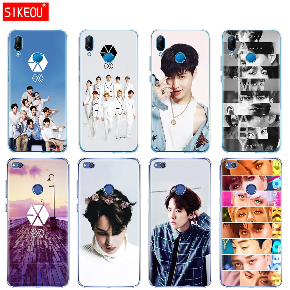 Силиконовый чехол для телефона Huawei P20 P7 P8 P9 P10 Lite Plus Pro 2017 p smart 2018 Kpop exo Lucky one|Бамперы|