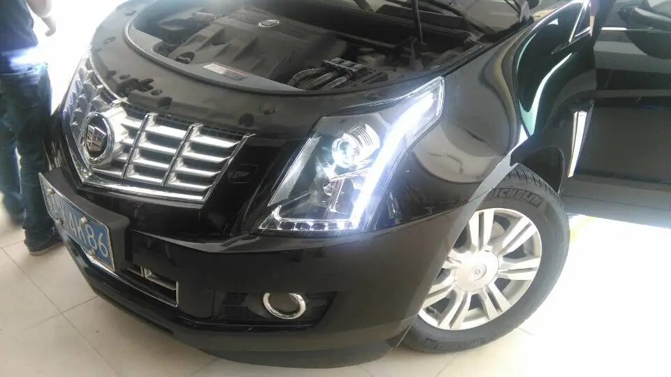 Для Cadillac SRX Светодиодная лента головной свет с линзы проектора bi xenon 2010 2013 год LD|ld