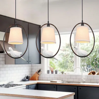 Современный Креативный светодиодный абажур E27 из белой ткани с полимерными