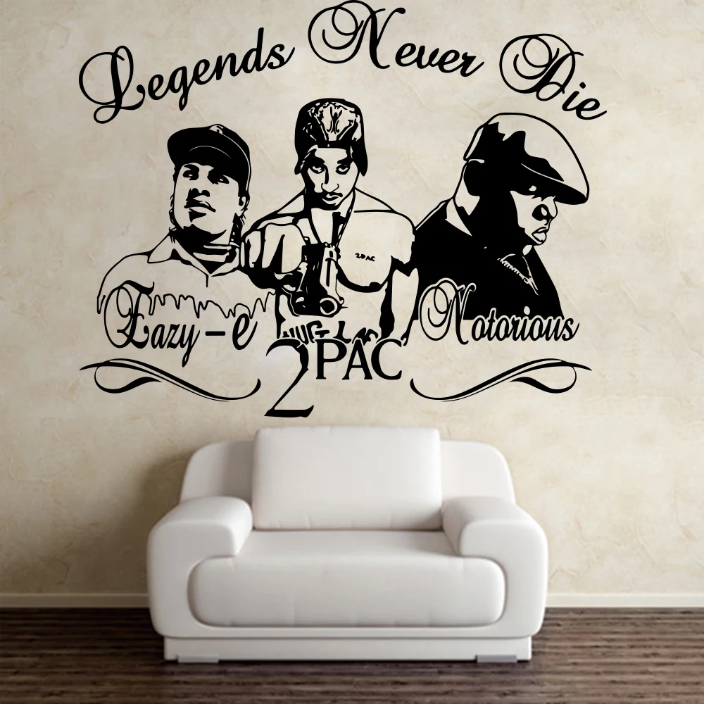 

2Pac Tupac Eazy-E Notorious B.I.G Rappers Hip Hop Legends DIY Wall Art Sticker Decal Music Star Vinyl Home Decor