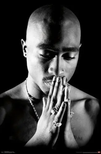 TUPAC молящийся плакат RAP MUSICSILK комната декоративная живопись 24x36inch|Рисование и