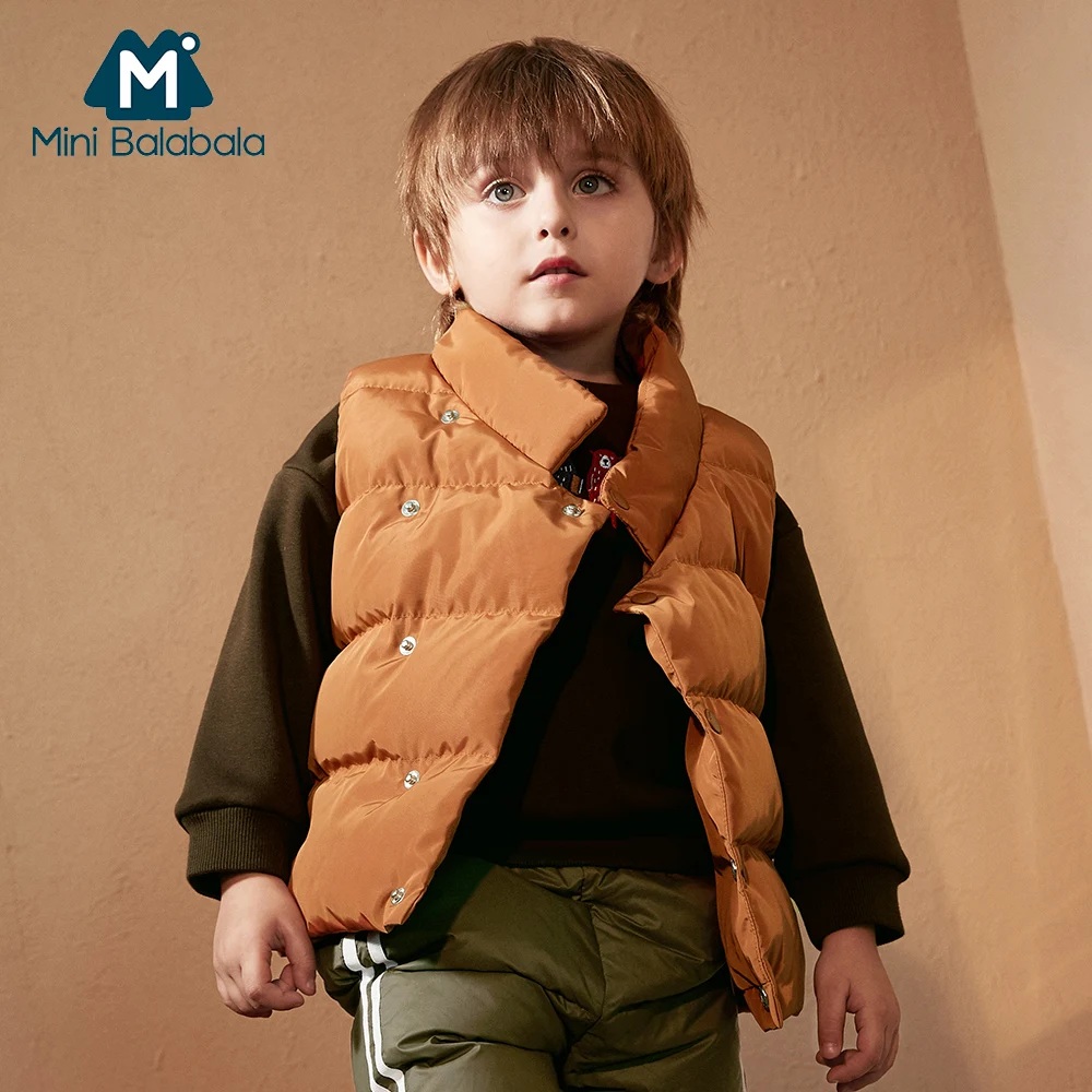 Детский пуховой жилет Mini Balabala зимняя пуховая жилетка для маленьких мальчиков