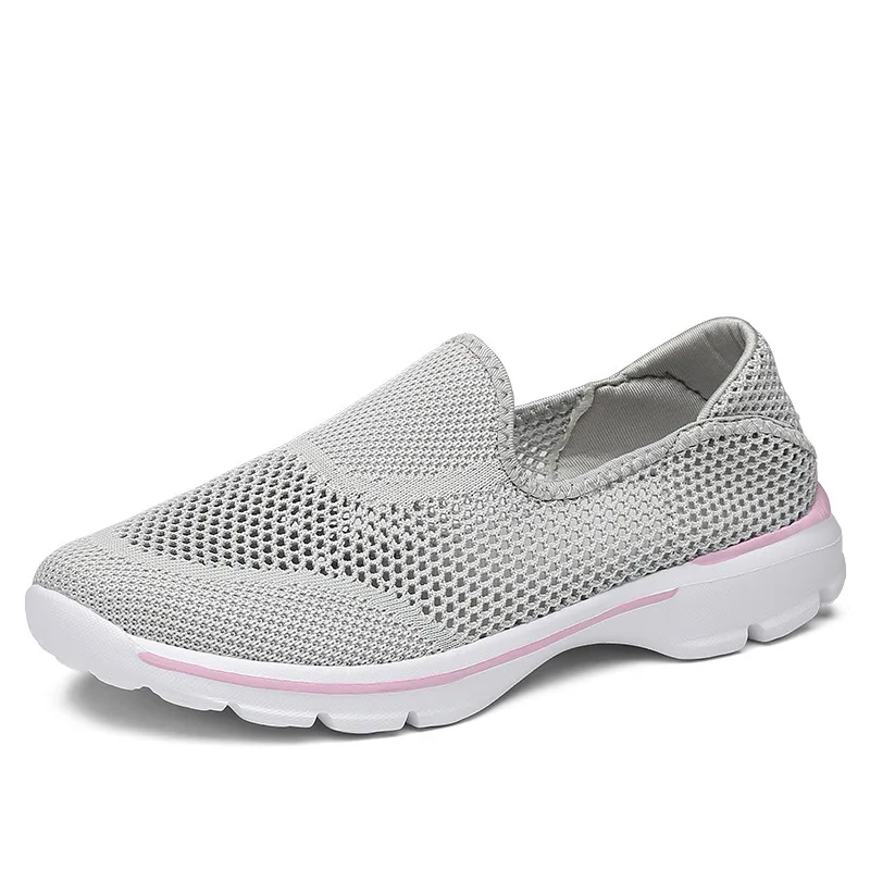 

2018 Spring Autumn Soft Flying Casual Shoes For Women Mesh Breathable Light Casual Sneakers For Women Flats Shoes