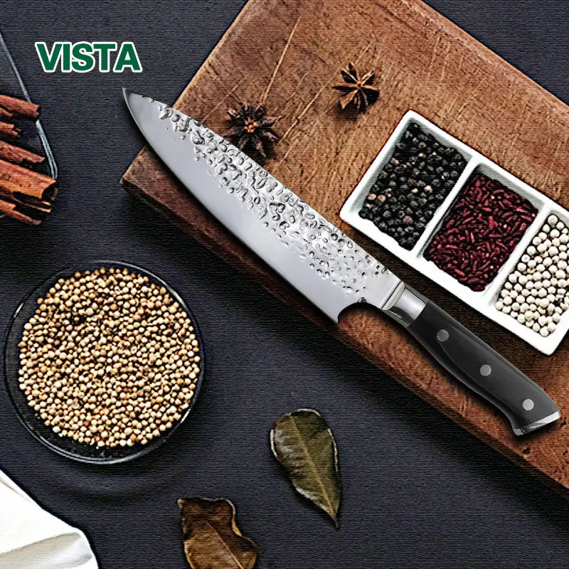 8 inch Kitchen Knife 7CR17 440C High Carbon Stainless Steel Japanese Chef Knives Meat Santoku Cleaver Pakka Wood Handle Chopper | Дом и сад