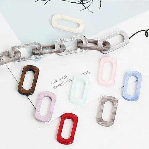 

Ear Drop Acrylic Oval Shape Earring Accessories Chain Pendant Necklace Charms Jewelry Finding Diy Handmade Material 6pcs