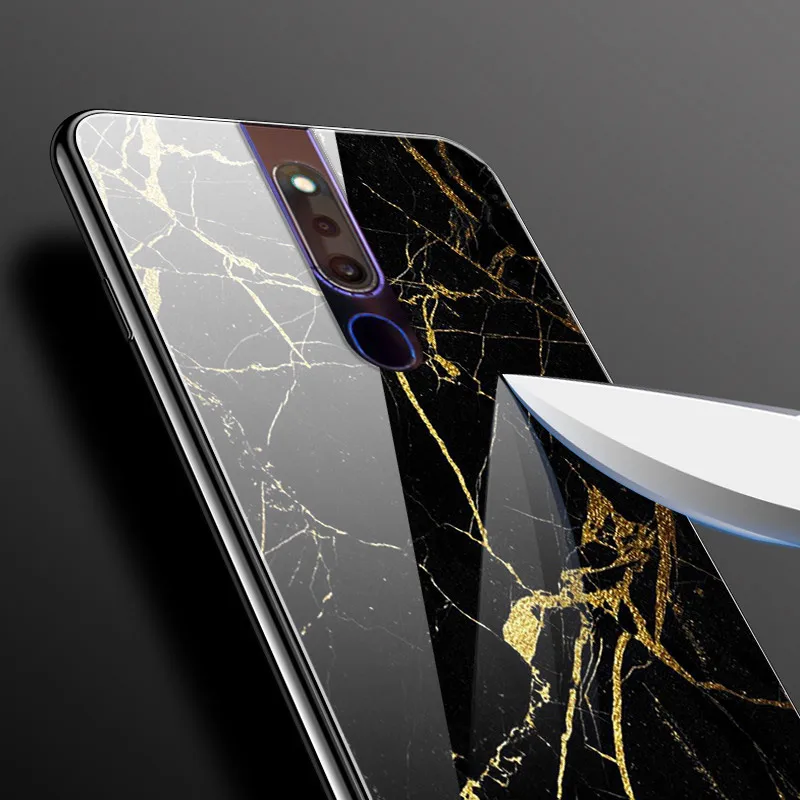 6,5" для OPPO F11 Pro чехол закаленного стекла задней панели жесткий чехол для OPPO F11 Pro F11Pro F 11 Pro чехол OppoF11Pro крышка бампера