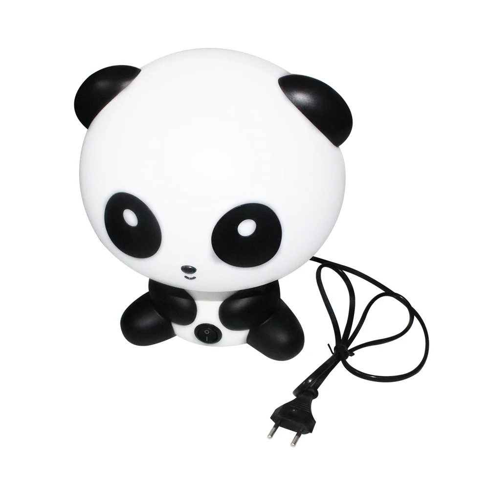 ЕС Plug маленьких Спальня лампы Ночник мультфильм Животные Панда Кролик ПВХ