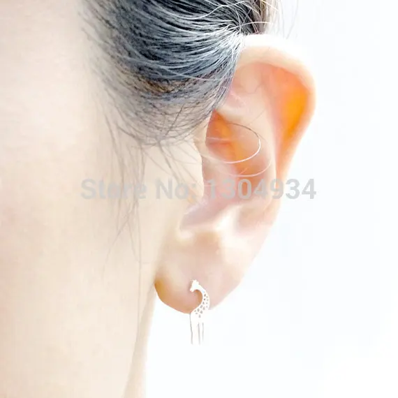 Женские серьги гвоздики в виде жирафа Jisensp простые ювелирные изделия стиле